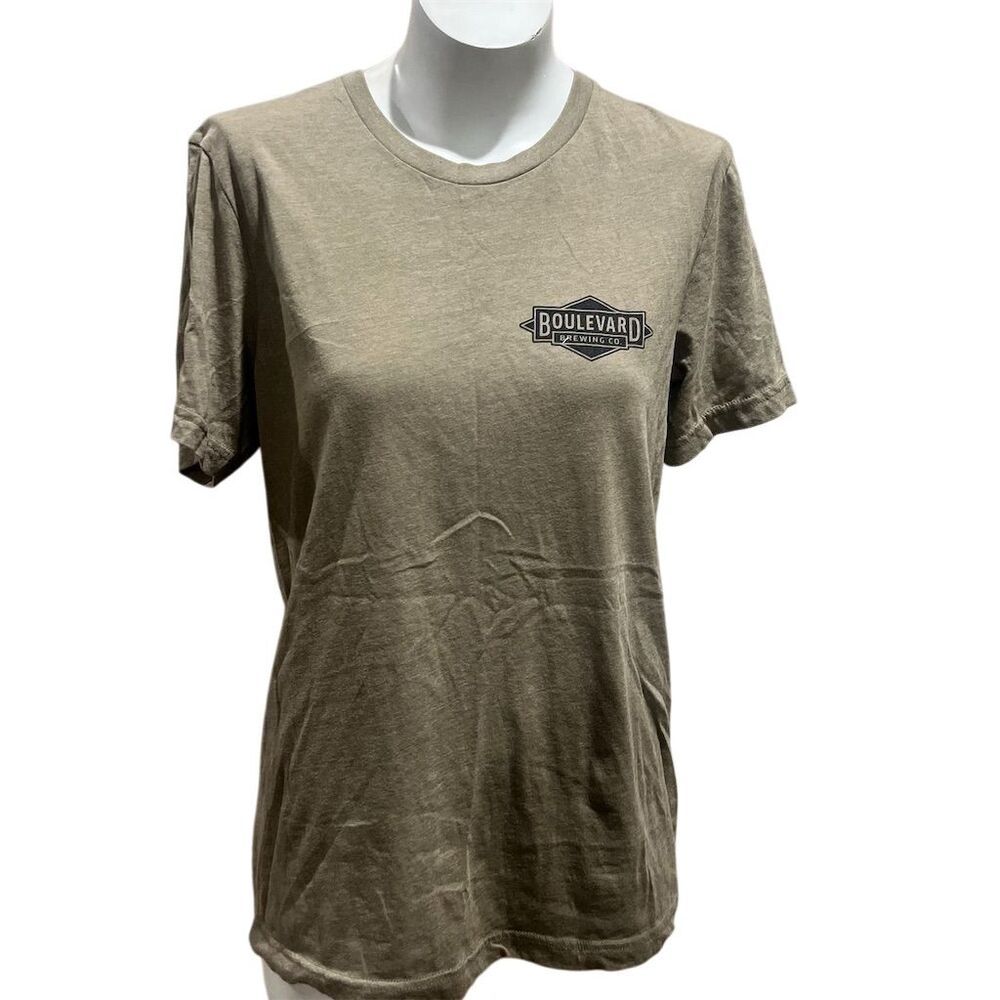 Boulevard Brewing Men's Green Graphic Tee Shirt L Craft Beer Humor Dog Print